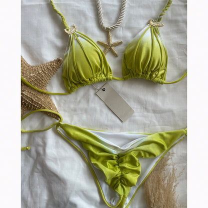 Bikini with Tie-Dye Design for Women's Swimsuit