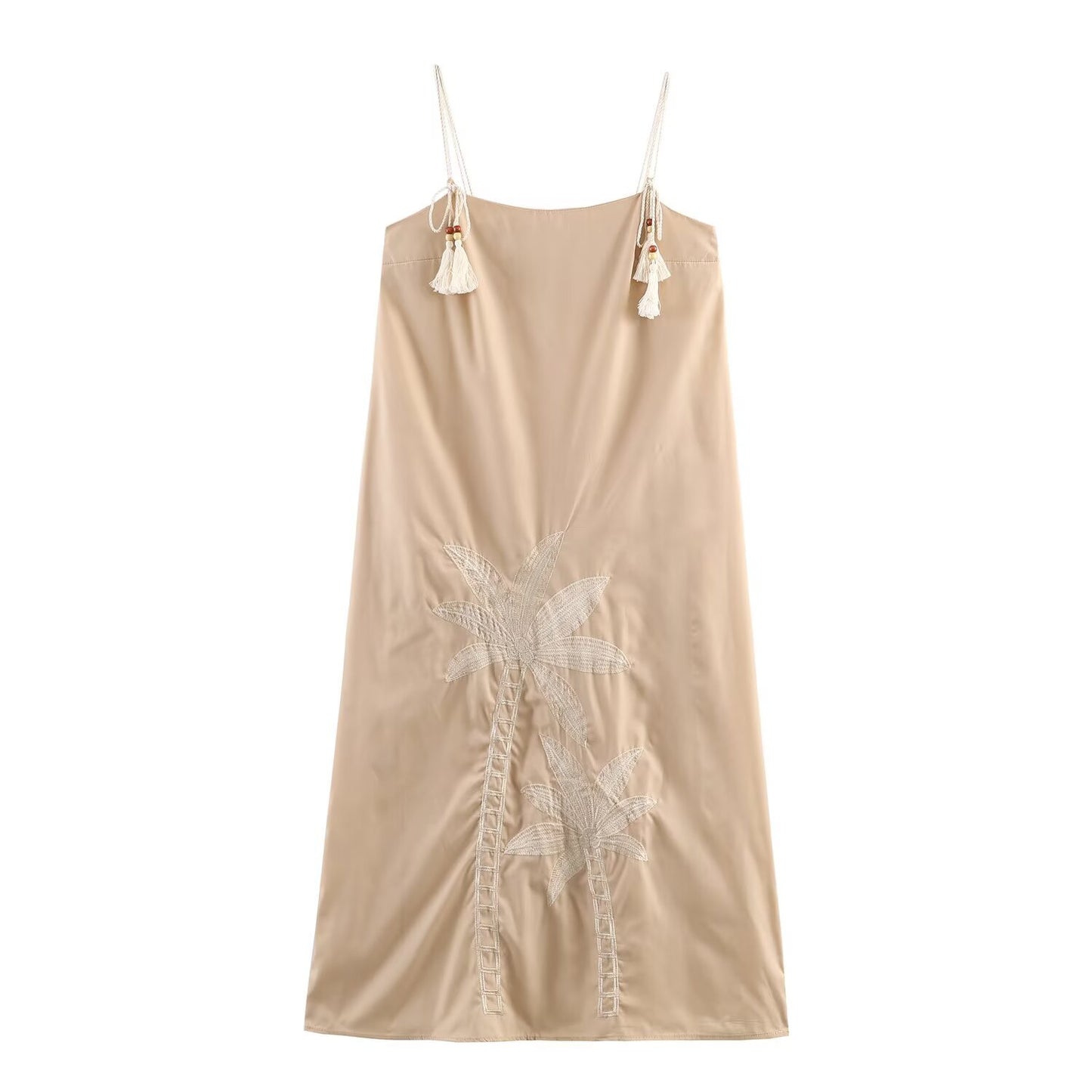 Women's Dress with Coconut Tree Embroidery Dress