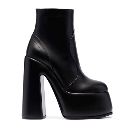 Women's Shoes New Fashion Autumn Winter Chunky High Heel Black Wine Red Buckle Dress Party Female Ankle Boots 35-43
