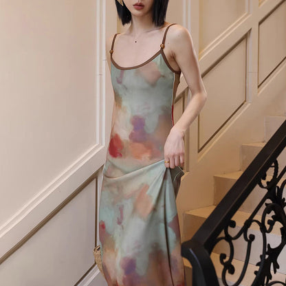 Strapless Dress with Gradient Print Dress