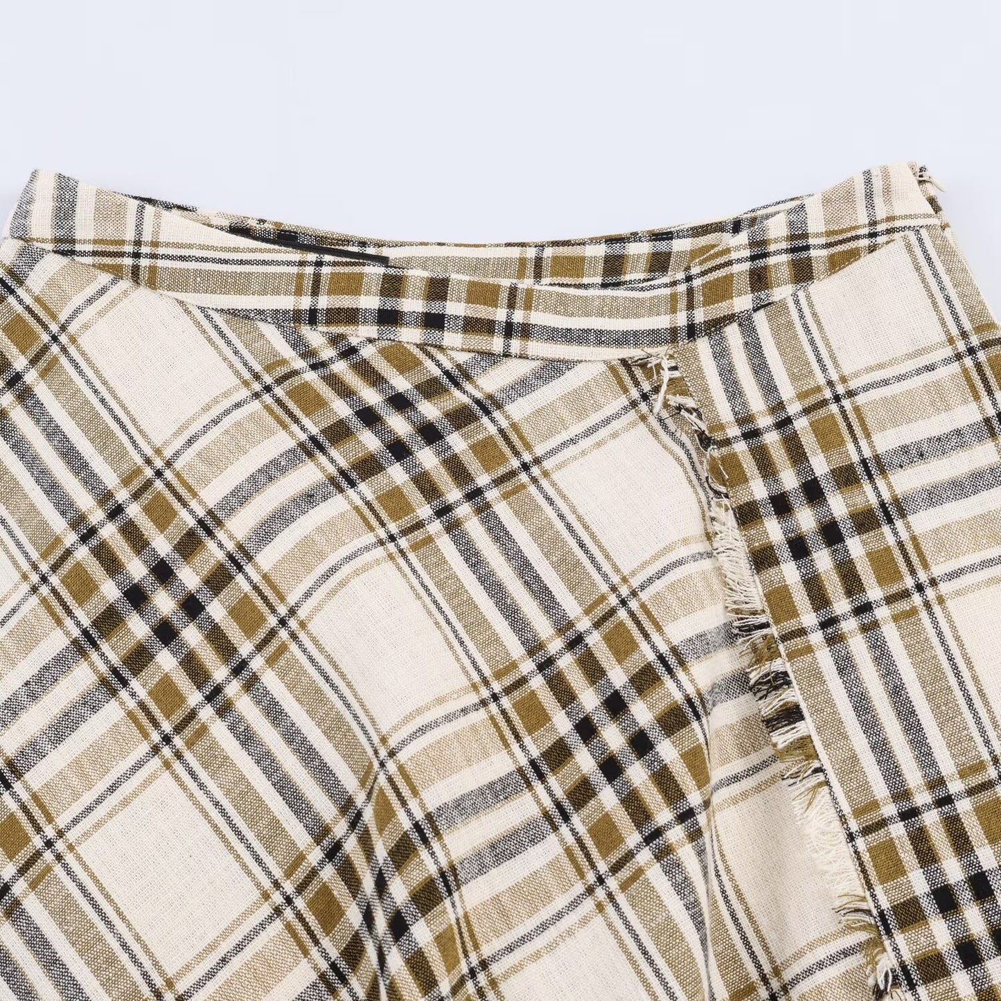 Chic Asymmetrical Plaid Midi Dress Women's Dress