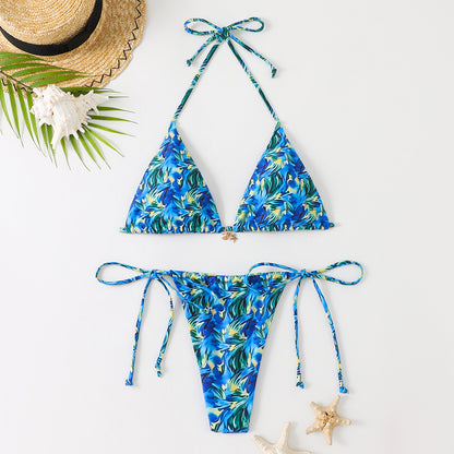 Sexy floral halterneck bikini