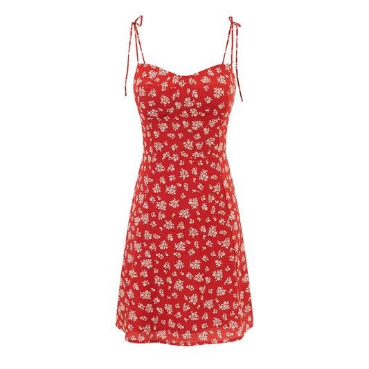 Strapless Dress Print Short Dress