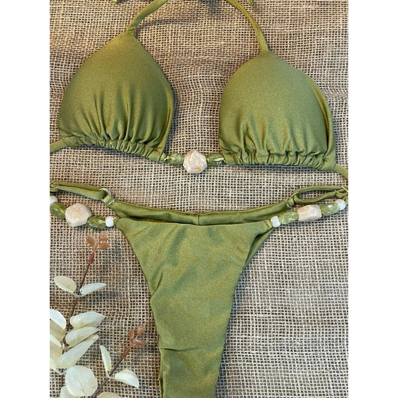 Beach three-point bikini set split swimsuit