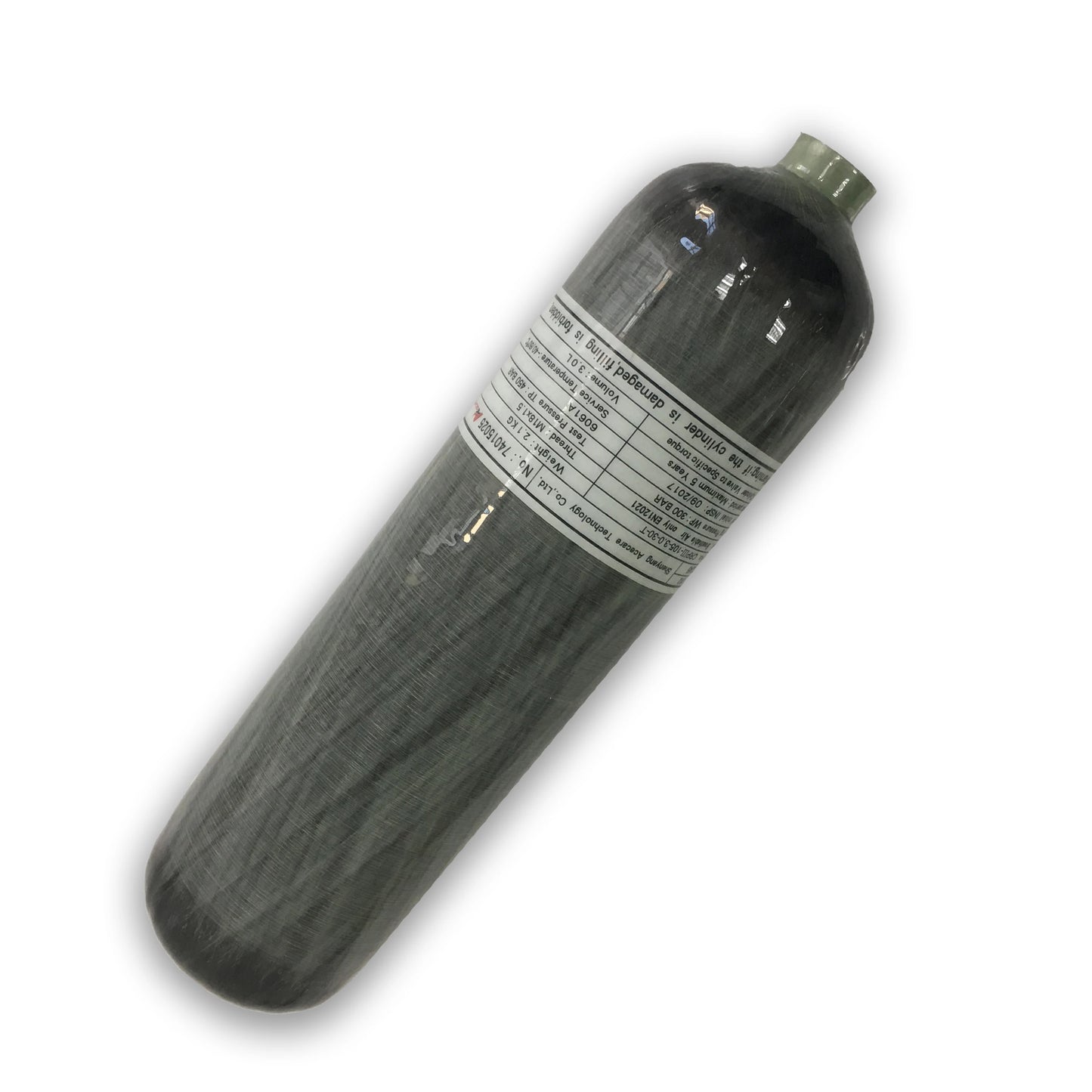Acecare 3L CE Carbon Fiber Scuba Tank Aluminum Liner Composite Gas Cylinder for Diving and Fire Fighting