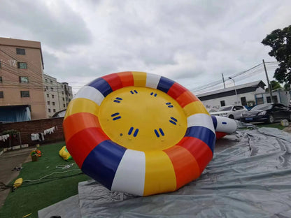 6 Person 10FT Sea Water Toys Flying Crazy UFO Inflatable Towable Spinning UFO Disco Boat for Outdoor Water Fun