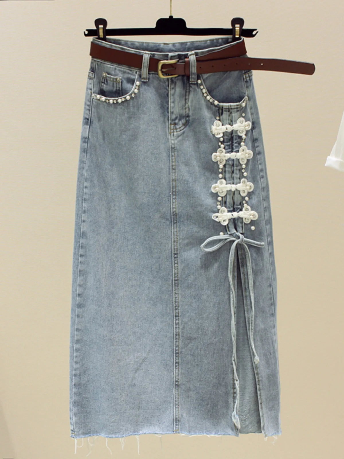 Boutique Wholesale 2025 Spring Fashion New High Waist Slimming Denim A-line Women's Skirt