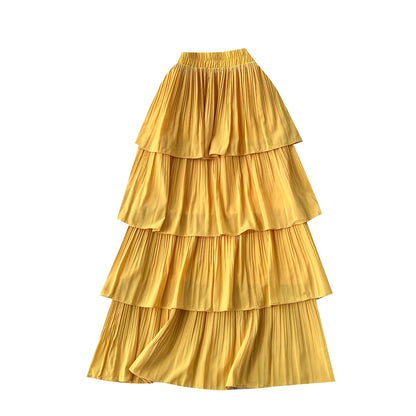 Autumn A-Line Skirt Women Casual High Waist Midi Skirts For Girls Sweet Skirt Clothes Women Wholesale