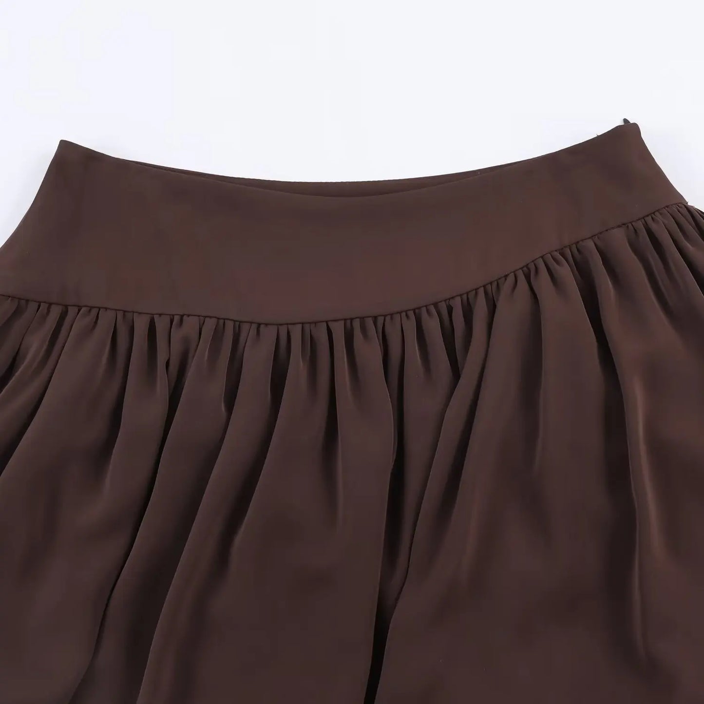 KAR&OT ZA Women's 2026 Spring New Arrival Commuter Style Zipper High-Waisted Puffy Hem Mini Skirt 2083911