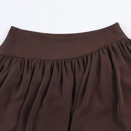 KAR&OT ZA Women's 2026 Spring New Arrival Commuter Style Zipper High-Waisted Puffy Hem Mini Skirt 2083911