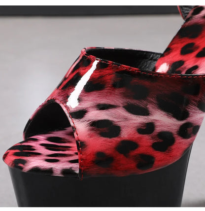 shoes for women 2026 Fashion Women Pumps Retro Thin Heels Sandals Leopard Spring Platform Dress Party Wedding Basic Shoes Woman