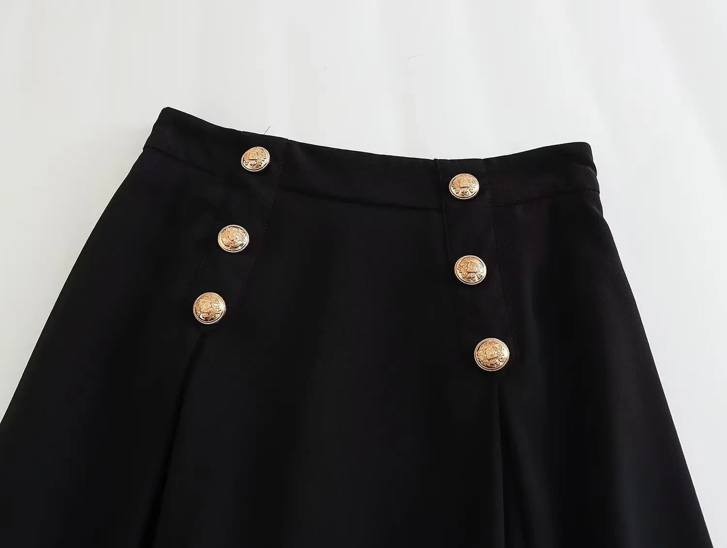 KAR&OT ZA 2026 Spring New Women's Casual Fashion High Waist Covering Cross Slimming Mid-Length A-Line All-match Skirt