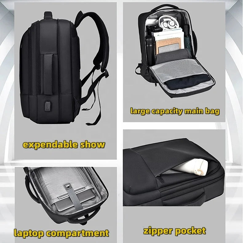 High Quality New Expandable Computer Backpack Large Capacity Travel Backpack for Mens Business Bag 17.3inch Backpack for Men