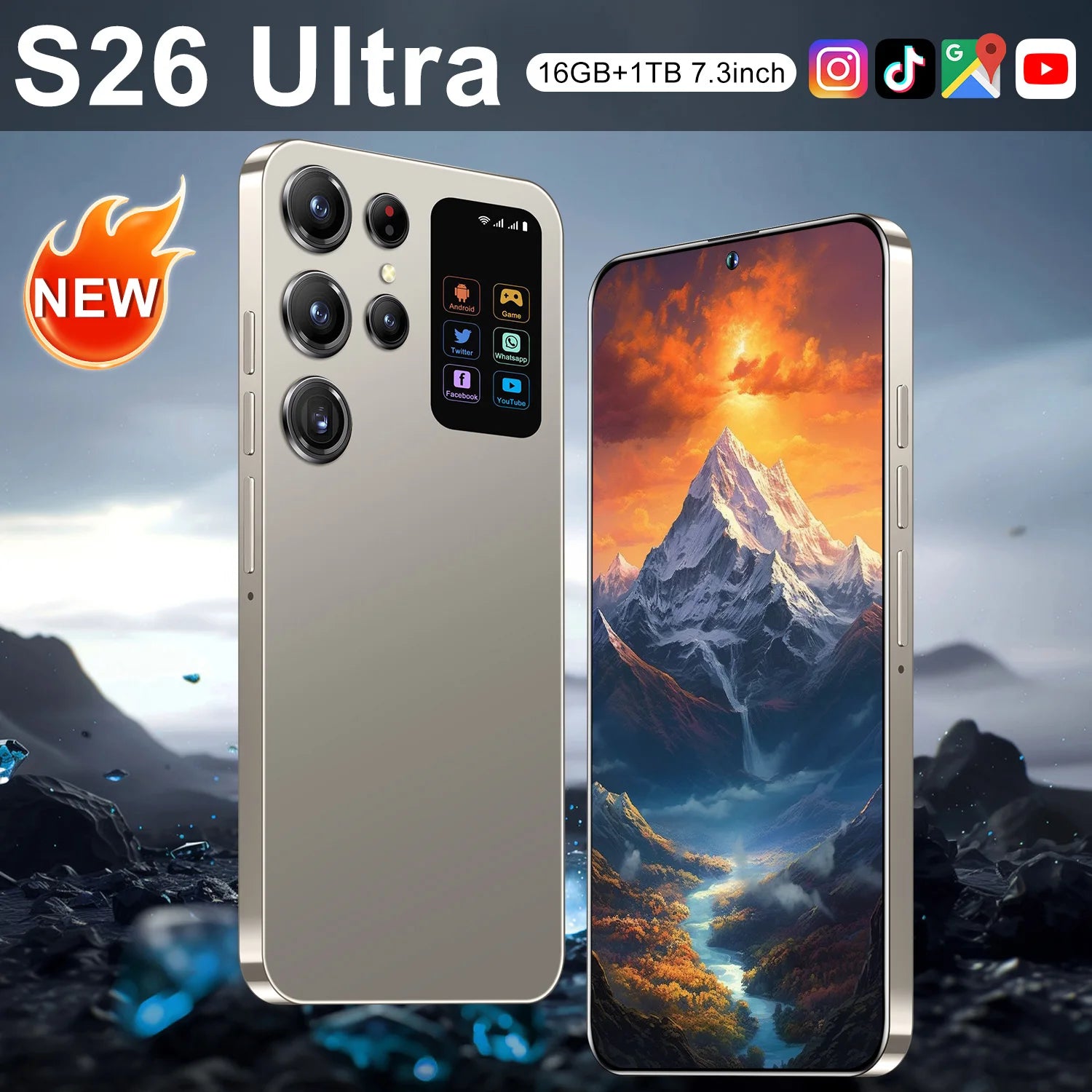 2025 Original S26 ultra Phone S26 4g Smartphone New Arrival 7.3 Inch 16GB+1TB Phone Unlocked Android Mobile Phones