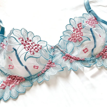 Hot Sale Women's Nightrobe Exotic Lace Bra Brief Set Bow Collar Sexy Floral Print Lingerie Sleeveless Plus for Summer
