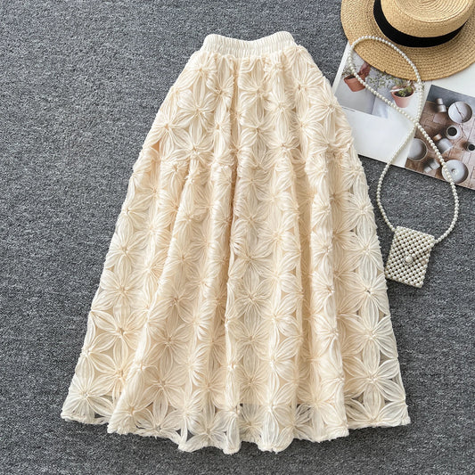 Boutique Wholesale 2025 Spring Fashion New French High Waisted A-line Sweet Temperament Women's Half Skirt