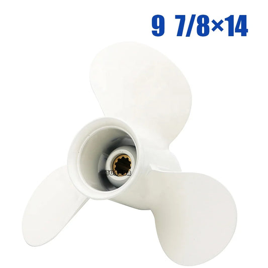 Propeller 9 7/8x14-F for Yamaha Outboard Engines 20HP 25HP 30HP F20 F25 F45 10 Tooth Spline RH 664-45952-00-EL