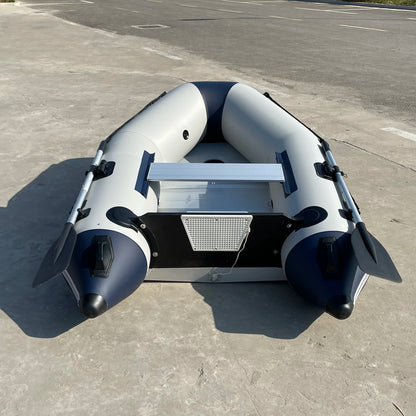 Portable Solar Marine 3 Person 230cm 7.5 ft Aluminum Floor Inflatable River Kayaks Fishing Boats Dinghy for Family Entertainment