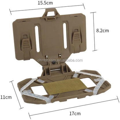 Tactical Vest Zipper Closure Universal Chest Phone Holder Board Foldable Molle Mount Navigator for Outdoor Games Phone Carrier