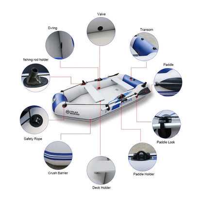 B230-3 3 Person 2.3 M PVC air Mat Floor Fishing Boat Inflatable Kayak With 28 Lbs Thrust Trolling Motor and Support Bracket