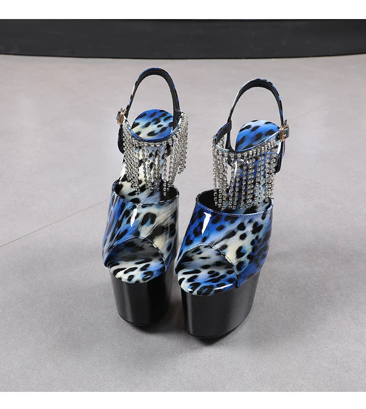 shoes for women 2026 Fashion Women Pumps Retro Thin Heels Sandals Leopard Spring Platform Dress Party Wedding Basic Shoes Woman