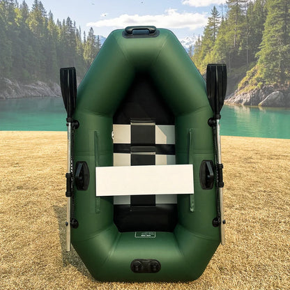 SAVAGE MARINE 1 Person PVC Fishing Kayak Inflatable Rowing Boats Canoe Vessel Dinghy 1.8M Slat Wood Floor for Water Sports