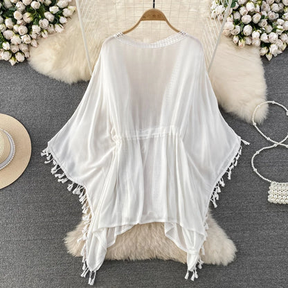 Summer Beach Wear Tops Tassels Bikini Cover Ups
