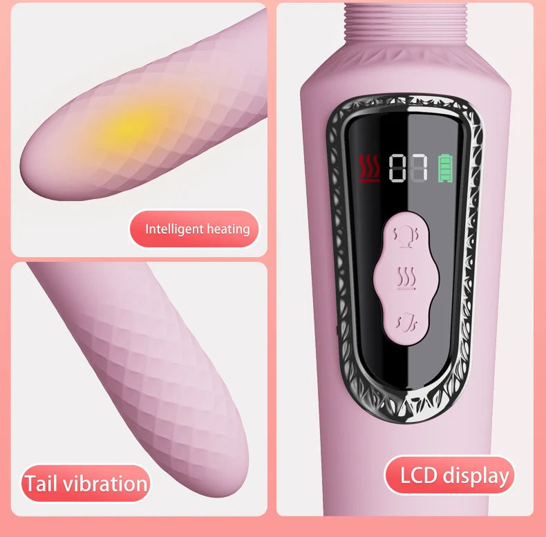 Powerful LCD Heating USB Charging AV Wand Vibration Adult Products Actress Popular Telescopic Wands Vibrator in Japan