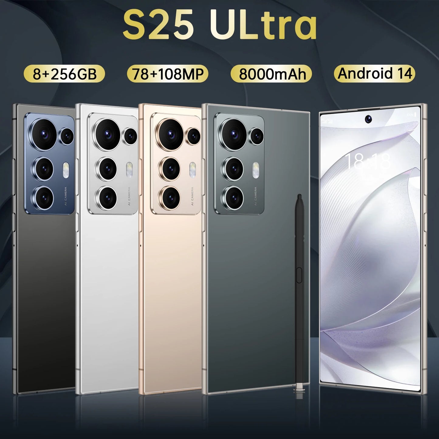 Original Condition S25 Ultra 5G Android Phone 7.3 Inch HD Screen MTK Processor Unlocked 5G Smartphone