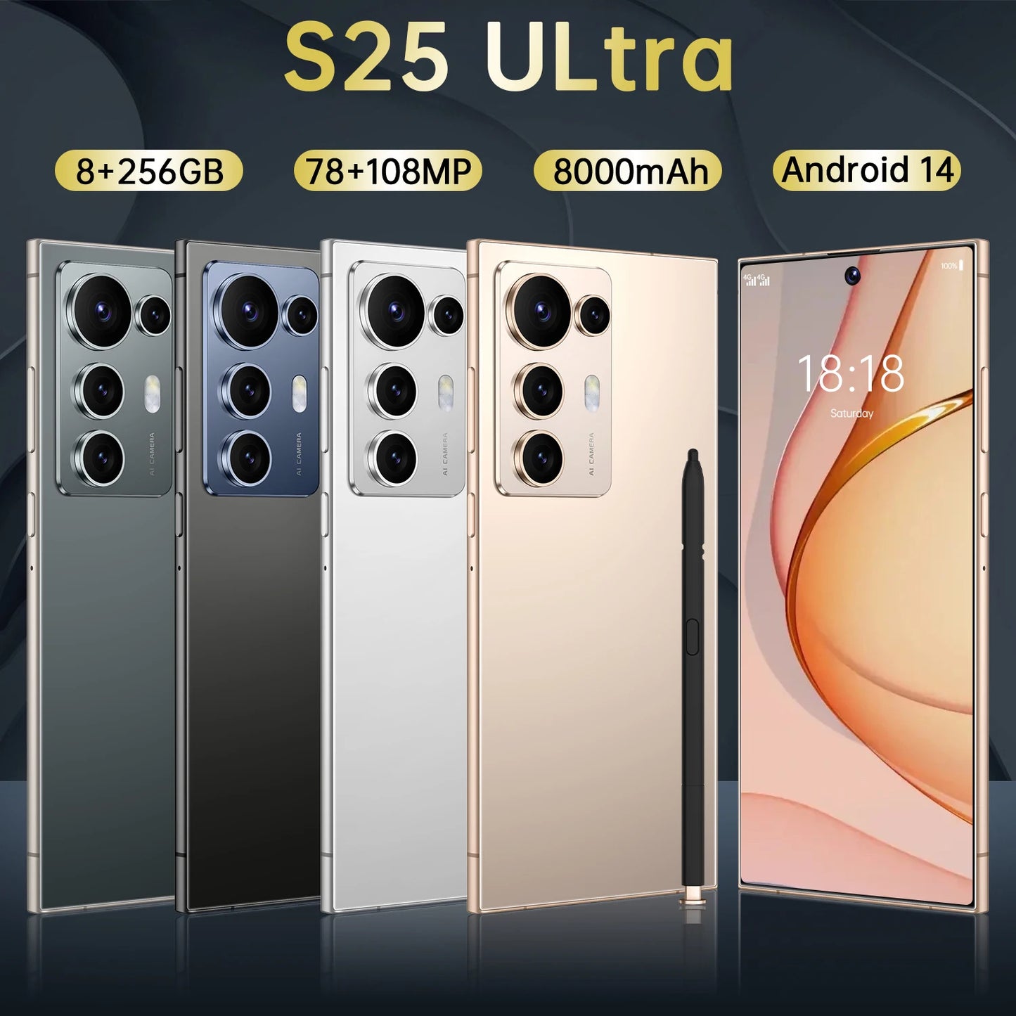 Original Condition S25 Ultra 5G Android Phone 7.3 Inch HD Screen MTK Processor Unlocked 5G Smartphone