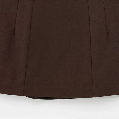 ZATRHMBM women's spring and summer 2025 new fashion mini skirt retro high waist solid color female skirt