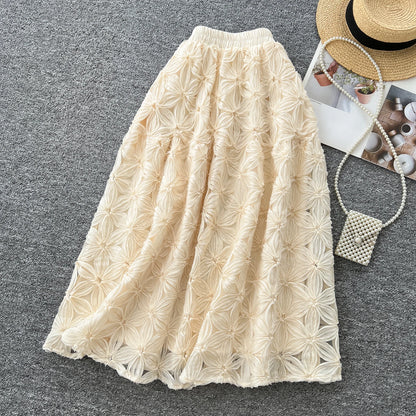 Boutique Wholesale 2025 Spring Fashion New French High Waisted A-line Sweet Temperament Women's Half Skirt