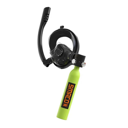 Underwater  Mini Scuba Tank Set with Snorkel Mask 0.5L Portable with Full Face Diving Mask  with High Pressure Pump