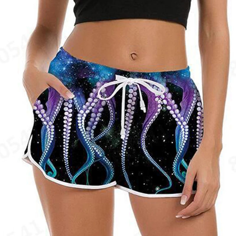 Woman Swim Shorts Women Summer Beach Gym Shorts Mujer Sexy Sport Loose Surf Swimwear Athletic Running Board Short Pant Quick Dry