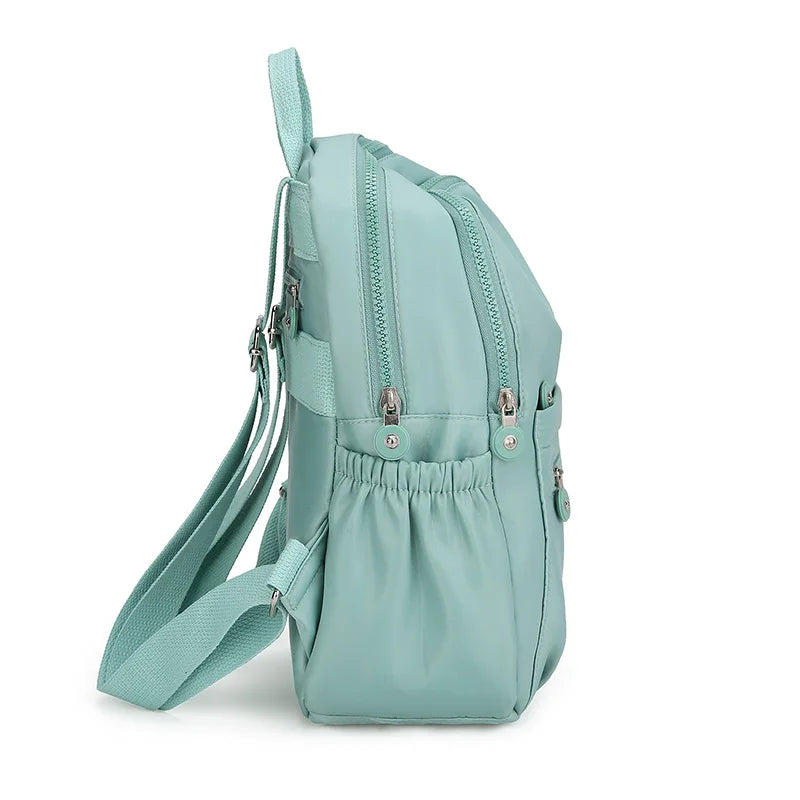 Nylon Fabric Multi Compartment Practical Women's Backpack for Outdoor Commuting, Versatile Zipper Closure,  Single Shoulder Bag