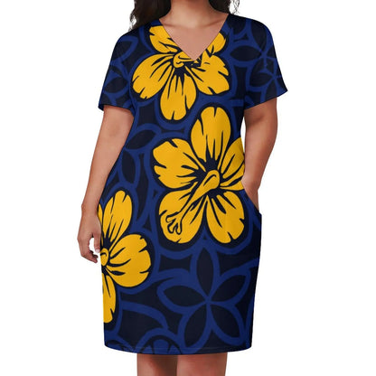 Plus Size Dress Skirts Polynesian Women Island Casual Party Dresses Samoan Design Tribal Dress Hot Sale Polyester Cotton Summer