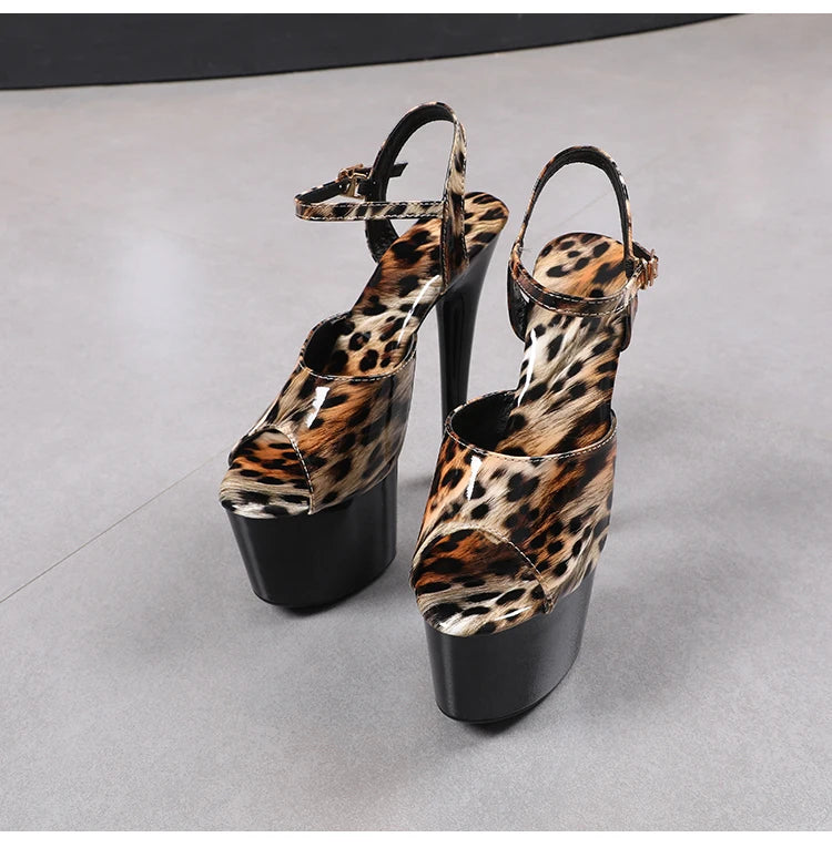 shoes for women 2026 Fashion Women Pumps Retro Thin Heels Sandals Leopard Spring Platform Dress Party Wedding Basic Shoes Woman