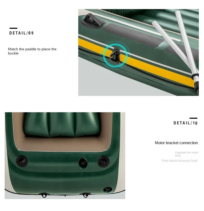 Quality Thickened Portable Large Outdoor Travel Camping Fishing Boat Steamboat Speedboat Travel 1-2  Inflatable Rubber Boat