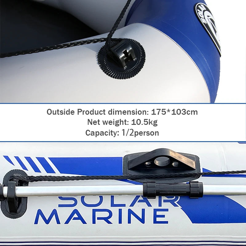 5.7 ft 175 cm Fishing Boat PVC Inflatable Kayak Wooden Seat 0 Glue 100% Welded Process Against sunlight Uv and Sea Water