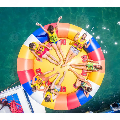 6 Person 10FT Sea Water Toys Flying Crazy UFO Inflatable Towable Spinning UFO Disco Boat for Outdoor Water Fun