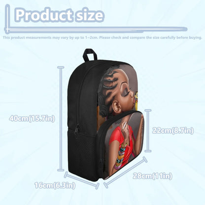 Cute Design Two Pocket African Black Arts Print Large Capacity Kids Backpacks Bag Unisex School Backpack for Children Boys Girls