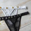 Customized Ladies Letter Thong Sexy High Quality Love Letter Eyelash Lace Panty Flower Women's Panties Lingerie