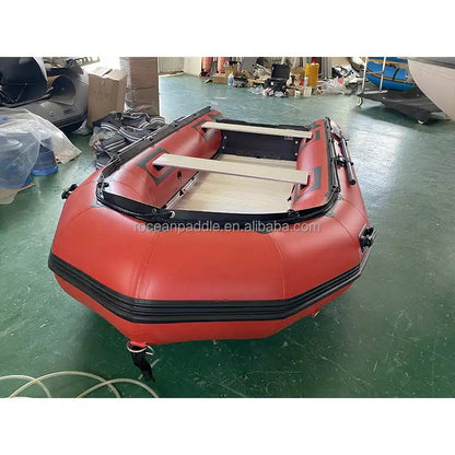 Factory Direct 3.8m Foldable Inflatable Boat Heat Welded PVC/Hypalon Sport Boat for 6 Person Aluminum Floor Dinghy for Sale