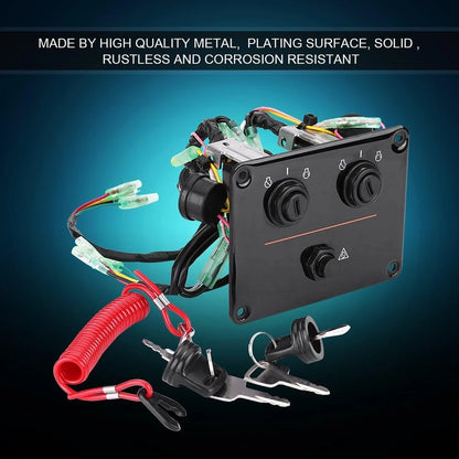 Dual Key Switch Panel Dual Engine Key Switch Assembly for Outboard Engines 6K1-82570-08-00