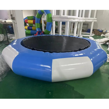 6.5ft 10ft 13ft Inflatable Water Trampoline for Children Adults Floating Trampoline with 4-Step Rope Inflatable Water Toys Game