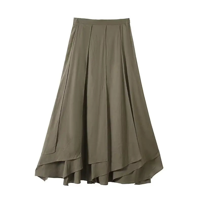 KAR&OT ZA Women's Clothing 2025 Summer New Style Drape Irregular Skirt Half-length Skirt 5226588