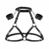 SM Sexy Lingerie Women's Sexy Leather Leakage Bra with Handcuffs Multiple Styles Bondage Restraint Training, Wearing Harness