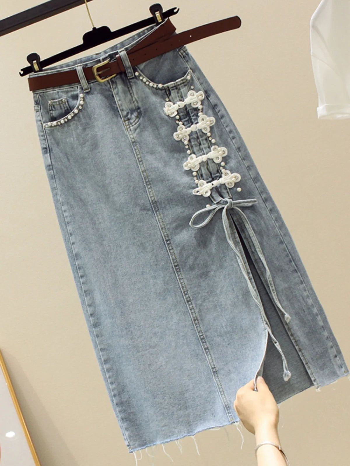 Boutique Wholesale 2025 Spring Fashion New High Waist Slimming Denim A-line Women's Skirt