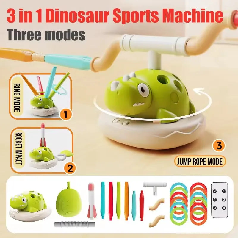 Kids 3-In-1 DINOSAUR Sports Toys Skipping Rope Machine Ferrule Game Training Toy Children Indoor Outdoor Games Educational Toys