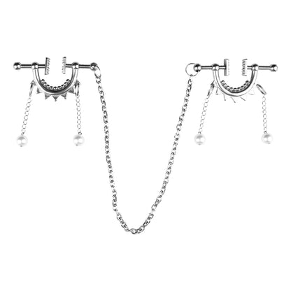 QK-C8026 BDSM Stainless Steel Chains and Nipple Clamps Adult Products Breast Clamp  for Women
